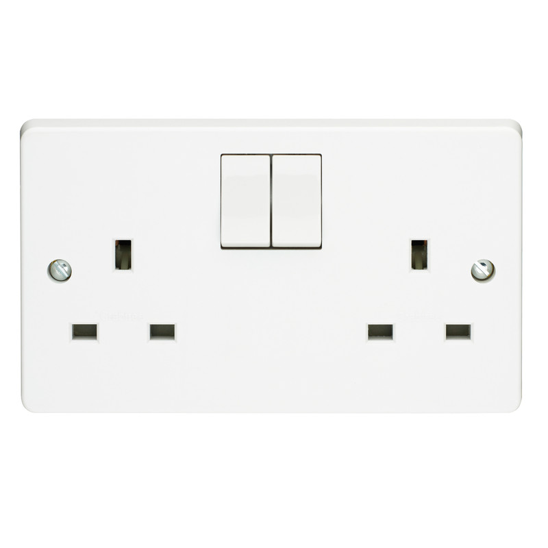 Crabtree Switched Socket 2 Gang Double Pole