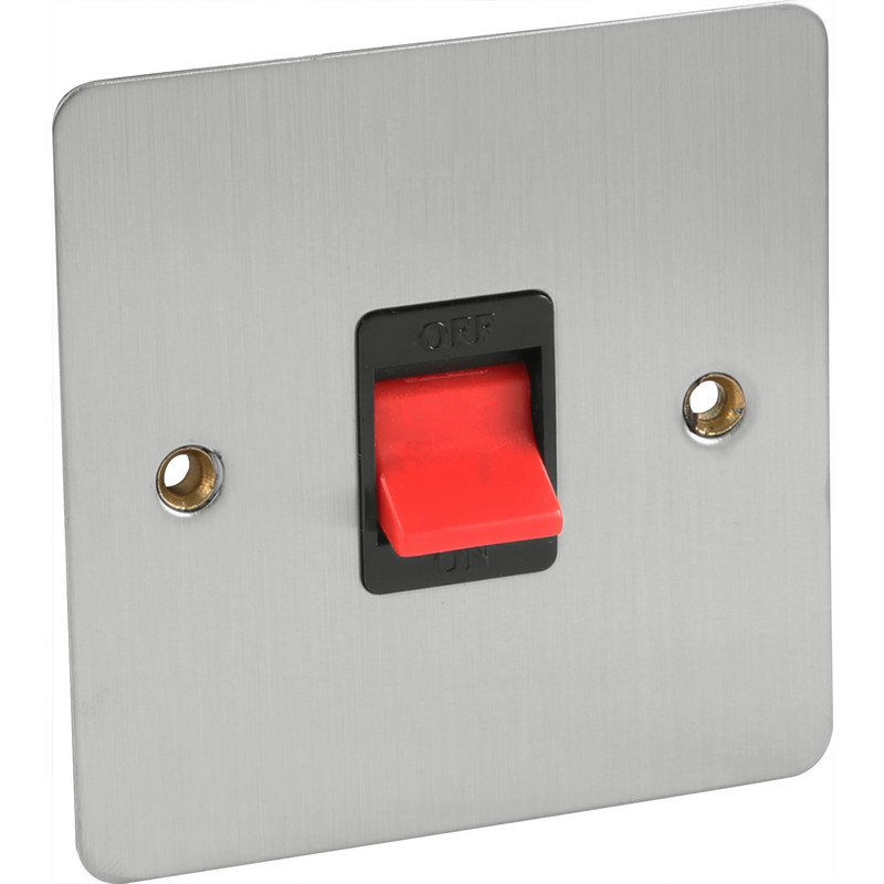 Flat Plate Satin Chrome 45A DP Switch