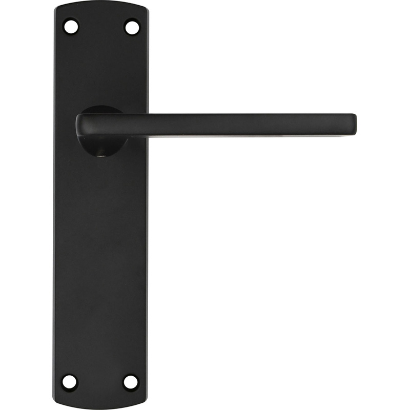 Stanza Leon Door Handles Matt Black Latch