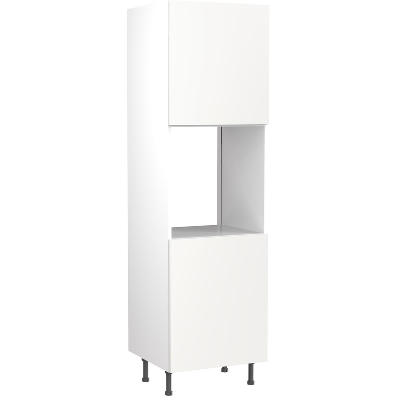 Kitchen Kit Flatpack Slab Kitchen Cabinet Tall Single Oven Unit Ultra Matt White 600mm