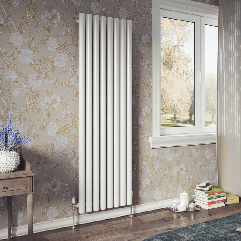 Ximax Devon Round Tube Designer Radiator 1500 x 435mm 3481Btu White