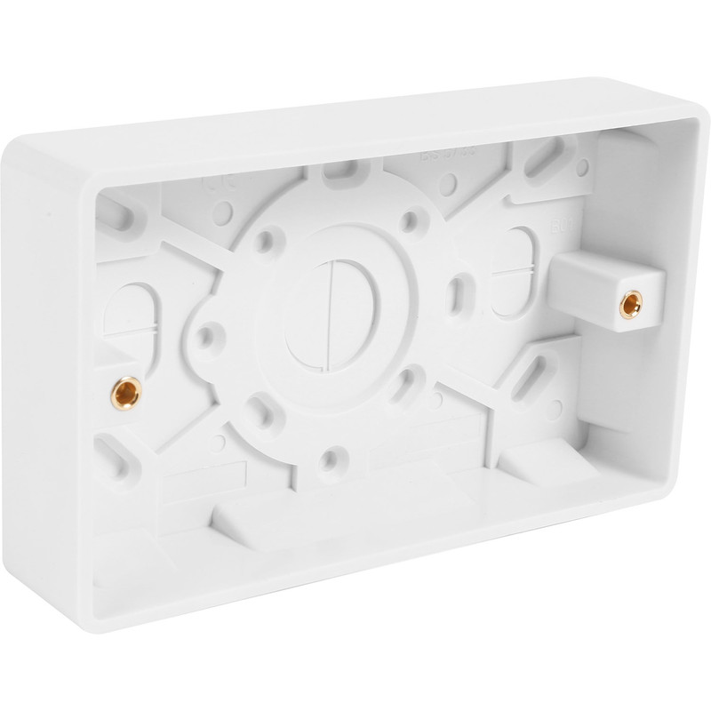 Wessex White Moulded Surface Box 2 Gang 25mm