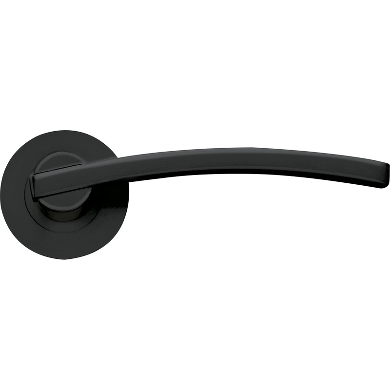 Stanza Adria Lever on Rose Door Handles Oscuro Matt Black