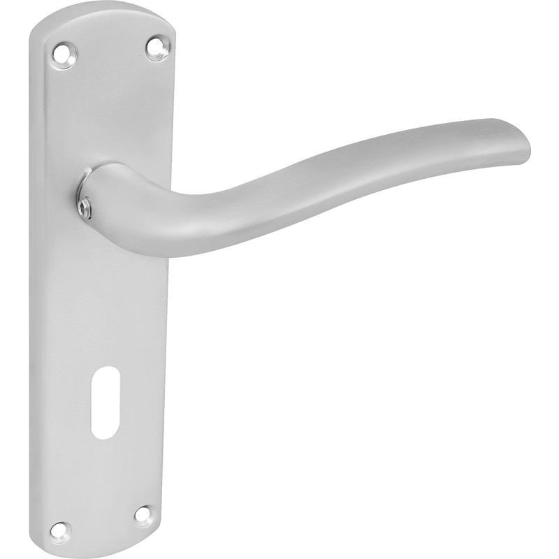 Serozzetta Cuatro Door Handles Lock Satin Chrome
