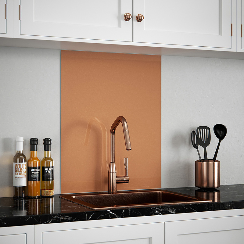 Splashback Copper Self-Adhesive Glass Splashback 600 x 750mm