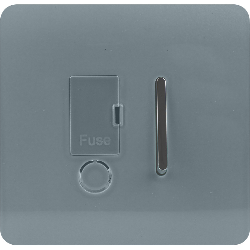 Trendiswitch Cool Grey 13 Amp Switched Fused Spur 1 Gang