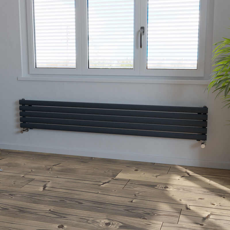 Ximax Bristol Single Horizontal Designer Radiator 294 x 1800mm 2017Btu Anthracite
