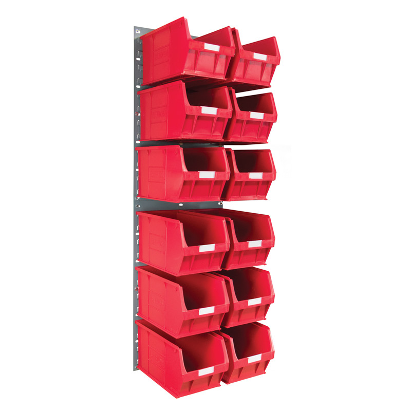 Barton Steel Louvre Panel with Red Bins 641 x 457mm with TC5 Red Bins