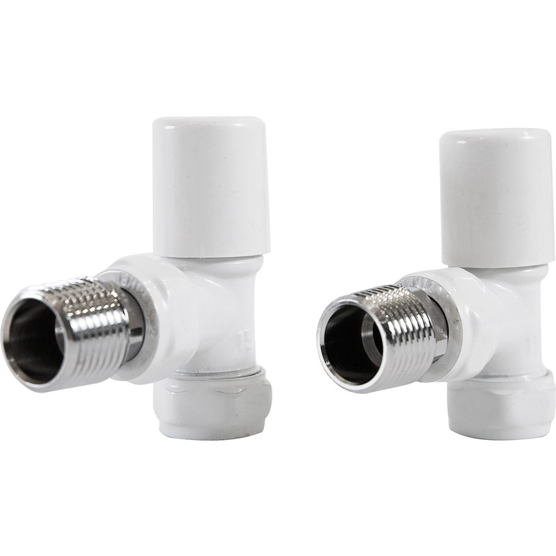 Made4Trade Modern Towel Radiator Valve White Angled