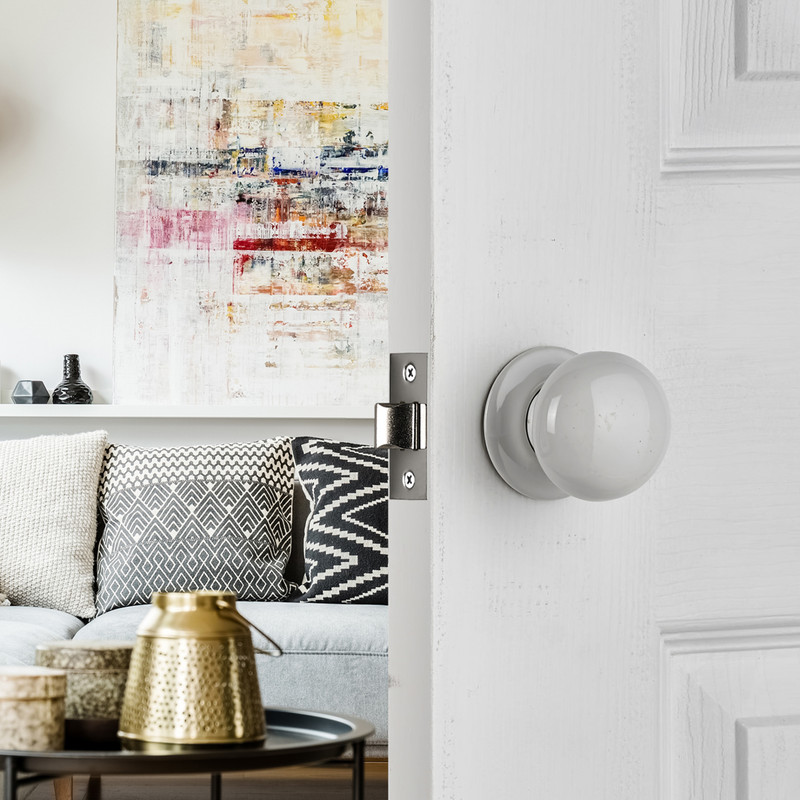 Porcelain Mortice Knob White 60mm