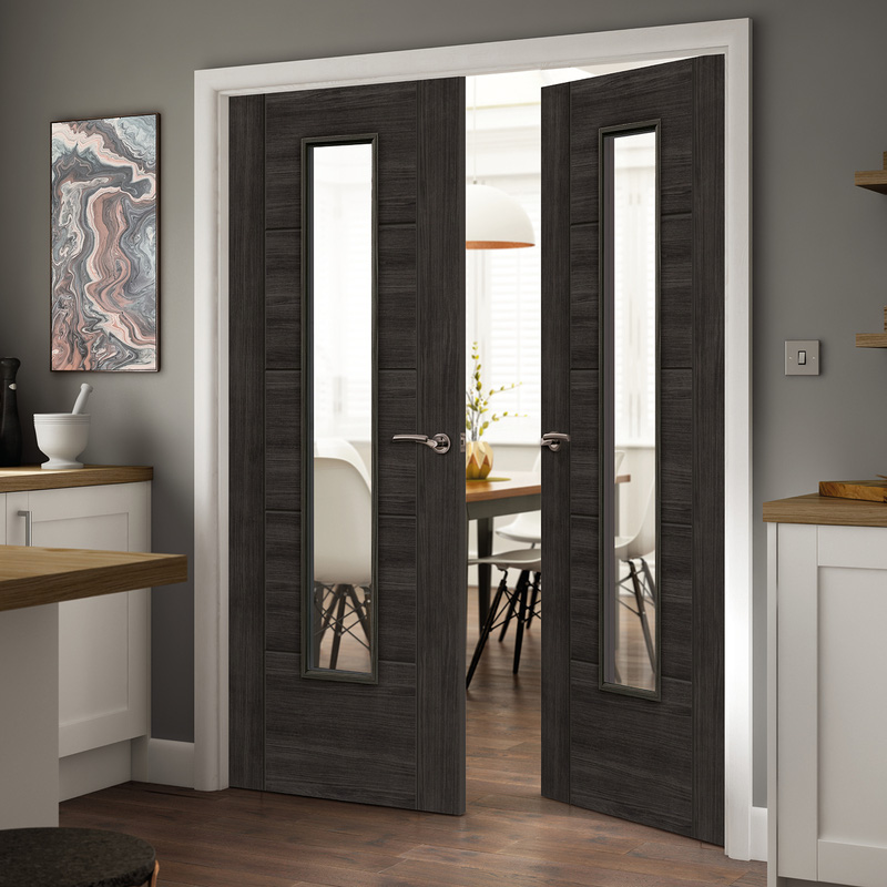 Tigris Cinza Glazed Laminate Internal Door 35 x 1981 x 686mm