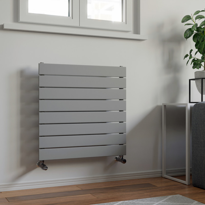 Ximax Oxford Single Horizontal Designer Radiator 595 x 600mm 1300Btu Silver