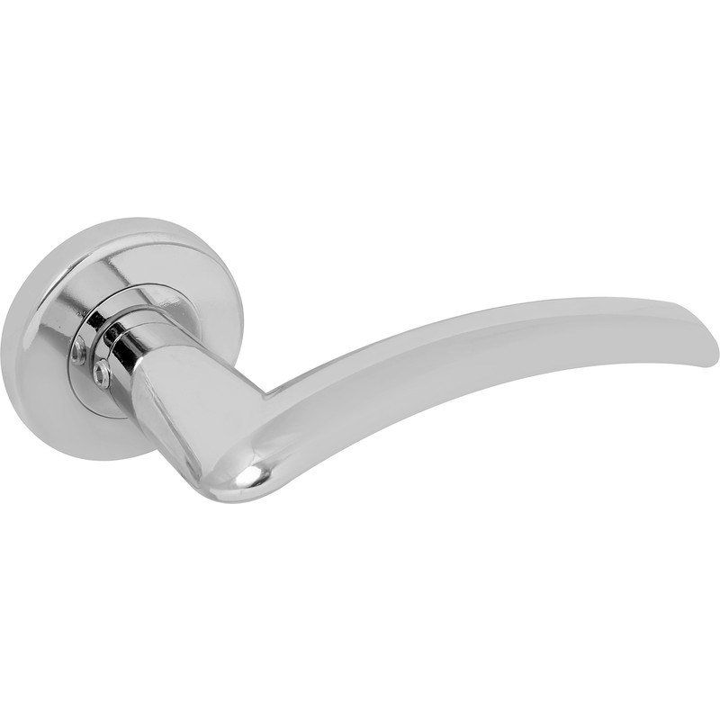 Serozzetta Tres Lever On Rose Door Handles Polished Chrome