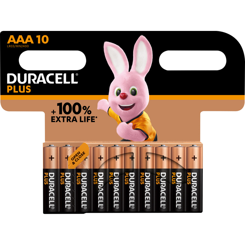 Duracell +100% Plus Power Batteries AAA 10 Pk