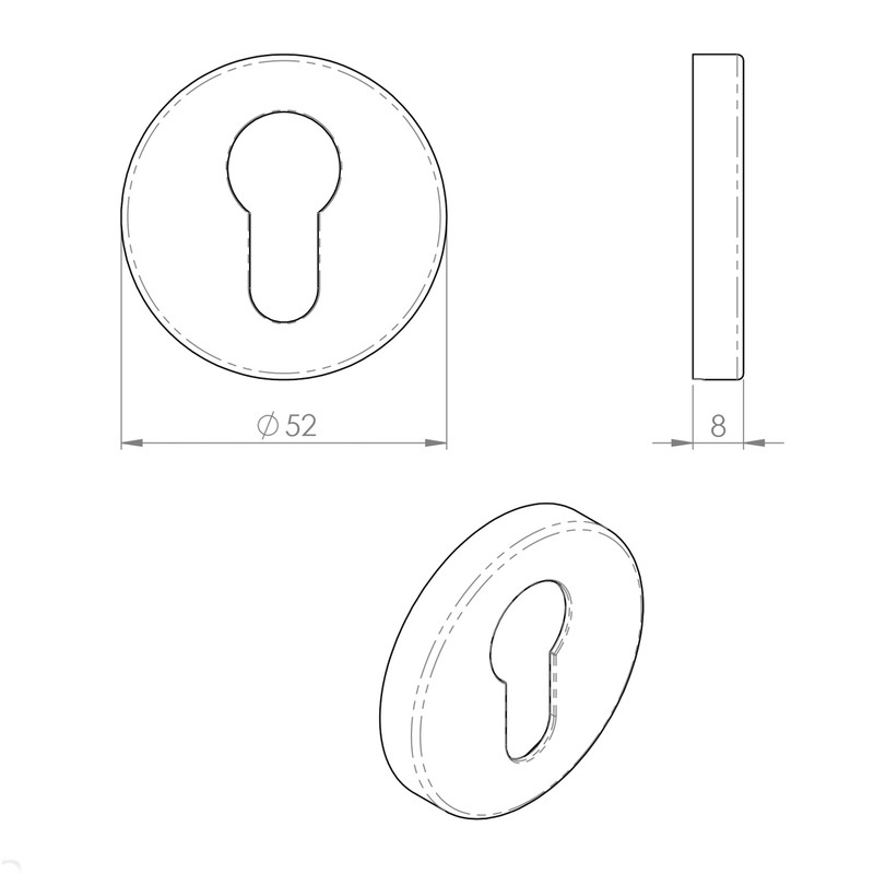 Eurospec Euro Profile Escutcheon Satin Stainless Steel