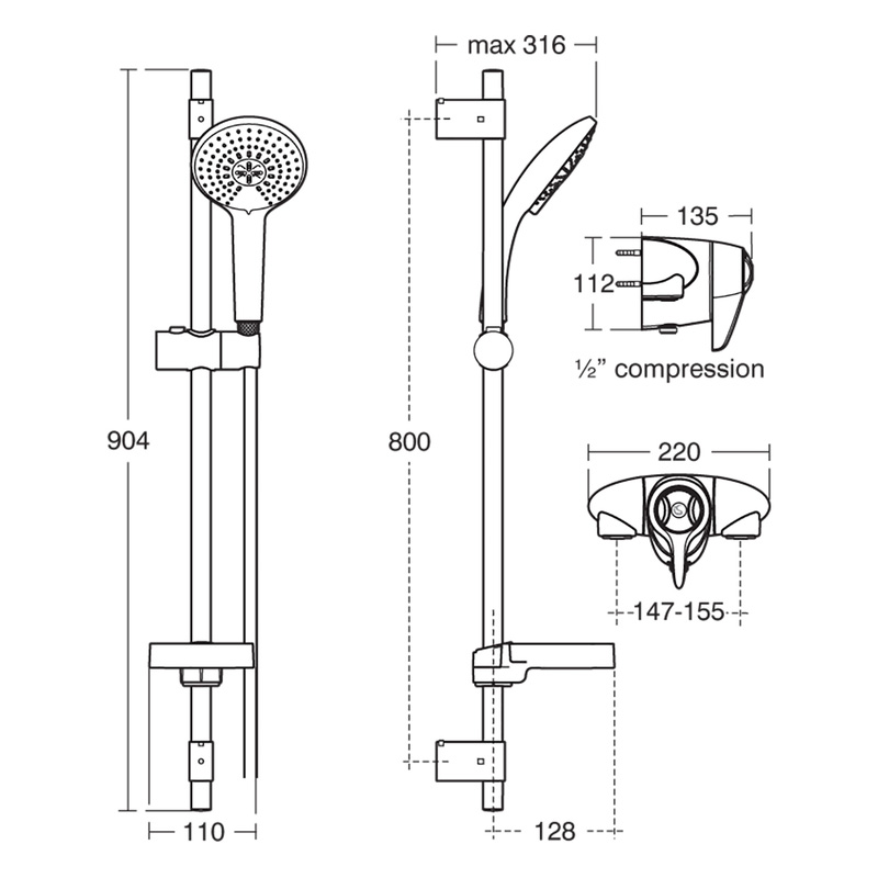 Ideal Standard CTV Sequential Mixer Shower Valve & Kit With Extended Lever