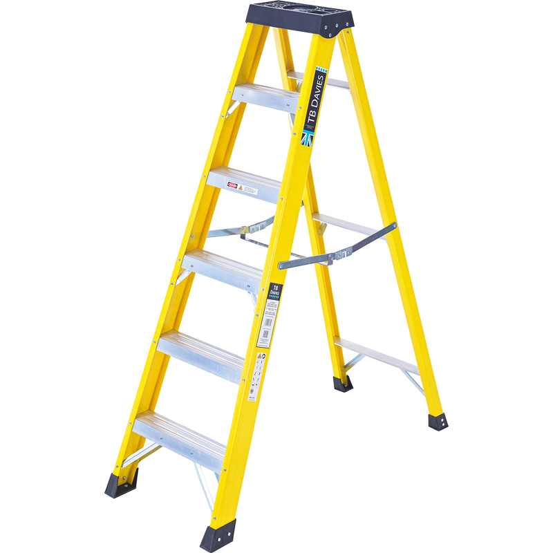 TB Davies Fibreglass Swingback Step Ladder 6 Tread SWH 2.3m