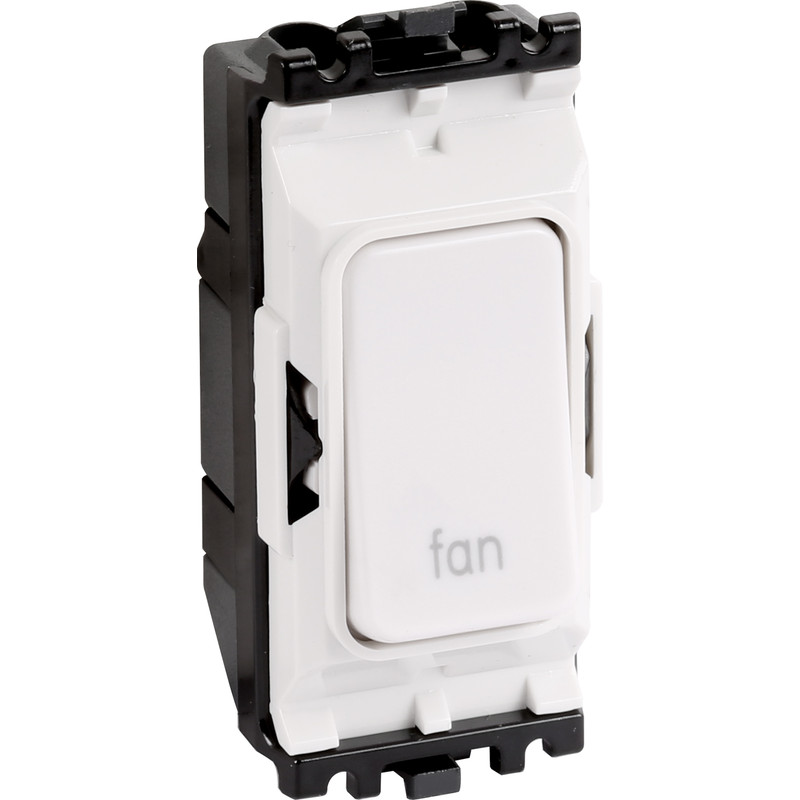 MK Grid Plus 20A 1 Way DP Engraved Module Fan