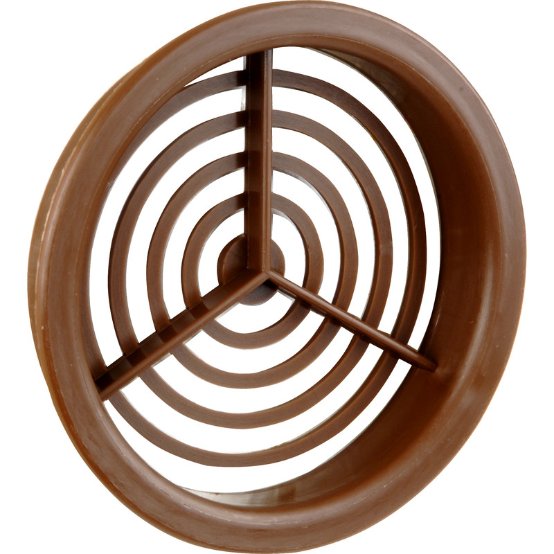 Single Round Soffit Vent Brown