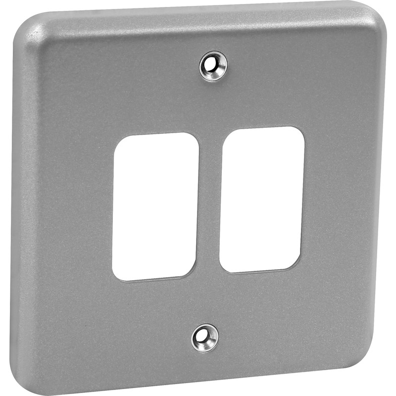 MK Grid Plus Metal Front Plate 2 Gang