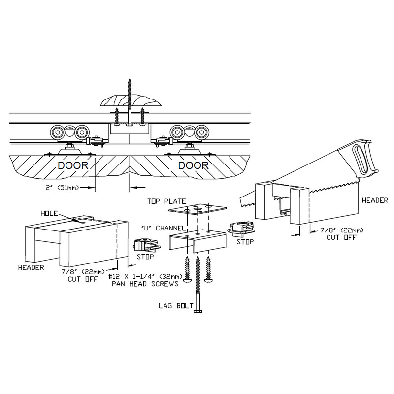 Coburn Hideaway Pocket Door Kit Jointing Kit