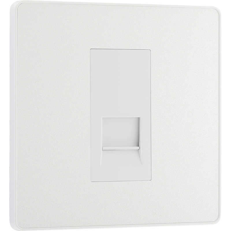 BG Evolve Pearlescent White (White Ins) Single Master Telephone Socket