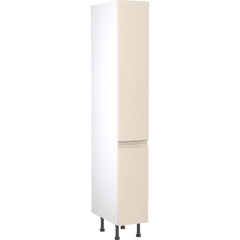 Kitchen Kit Flatpack J-Pull Kitchen Cabinet Pull Out Tall Larder Unit Super Gloss Cashmere 300mm