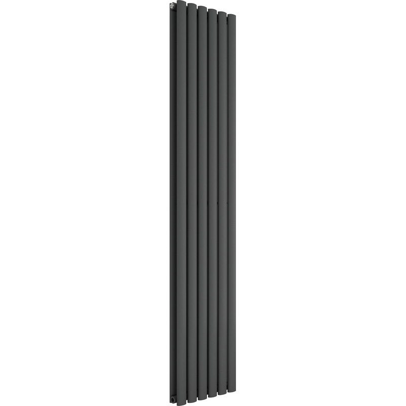 Azur Nero Duplex Designer Oval Tube Radiator 1800 x 360mm 3512Btu Anthracite