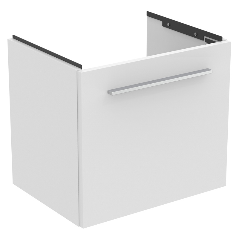 Ideal Standard i.life S Compact Wall Hung Vanity Unit with Basin Matt White 500mm with Brushed Chrome Handle