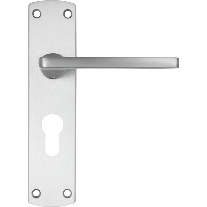 Stanza Leon Door Handles Satin Euro Lock
