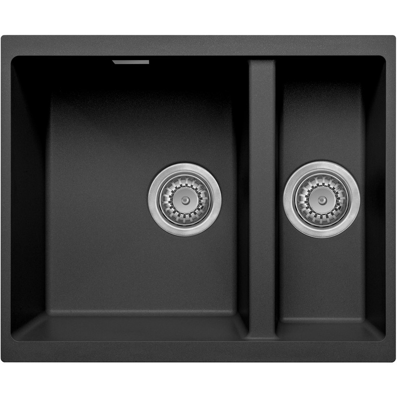 Granite Composite Undermount Kitchen Sink 1.5 Bowl Black