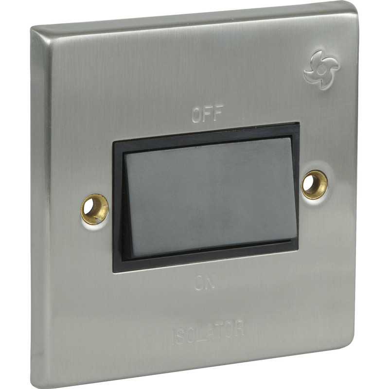Satin Chrome / Black Fan Isolator 10A 3 Pole
