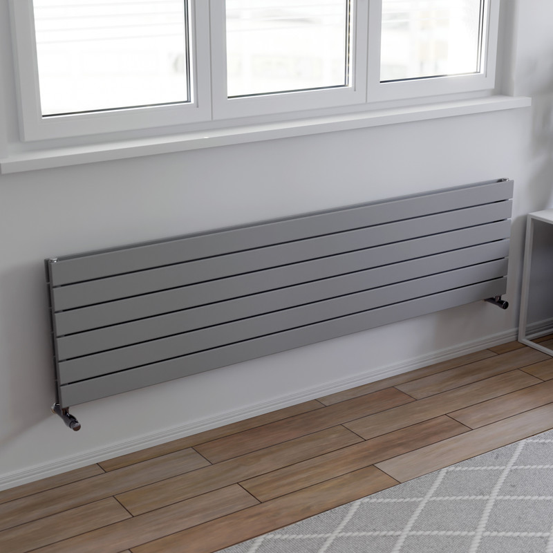 Ximax Oxford Duo Horizontal Designer Radiator 445 x 1800mm 4679Btu Silver