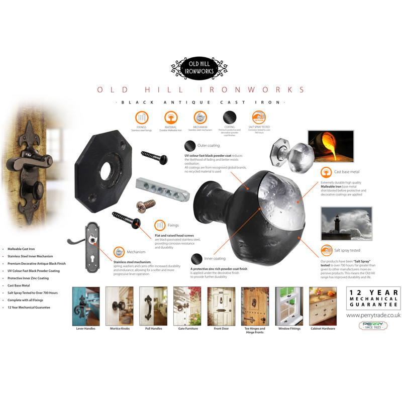 Old Hill Ironworks Bulb End Casement Stay 305mm