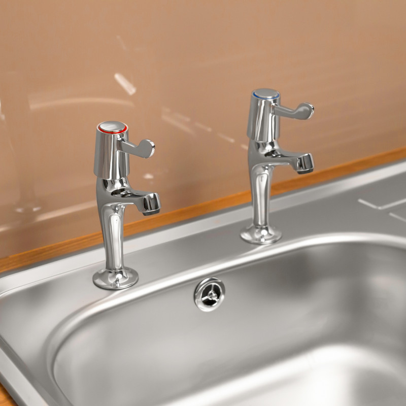 Ebb + Flo Contract Lever Pillar Kitchen Taps