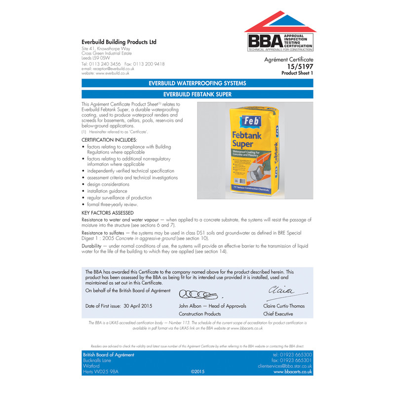 Everbuild Febtank Super Tanking Slurry 25kg