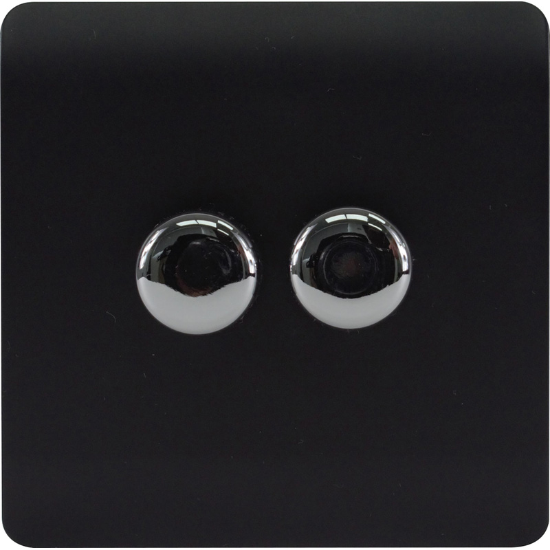 Trendiswitch Black 2 Gang LED Dimmer Switch 2 Gang