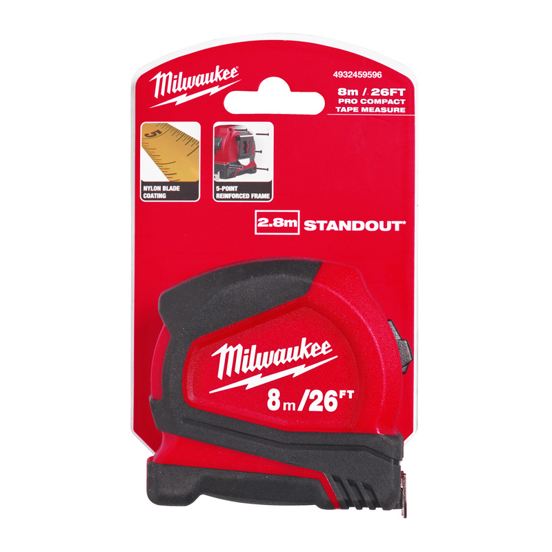 Milwaukee Pro Compact Tape Measure 8m/26ft
