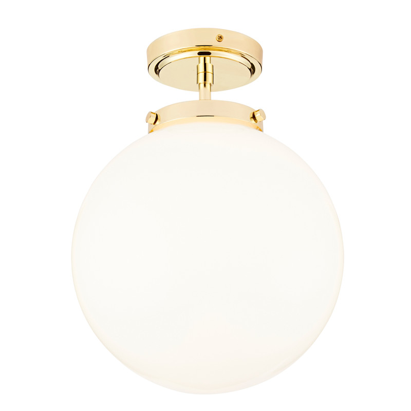 Spa Porto Brass Bathroom Semi-Flush Ceiling Light IP44 Brass