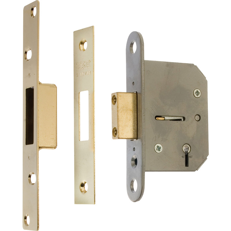 Viscount 5 Lever Mortice Deadlock 76mm Brass