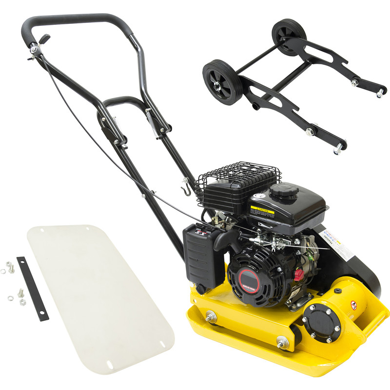 Handy Petrol Compactor Plate including Paving Pad & Folding Wheel kit 35cm (14")