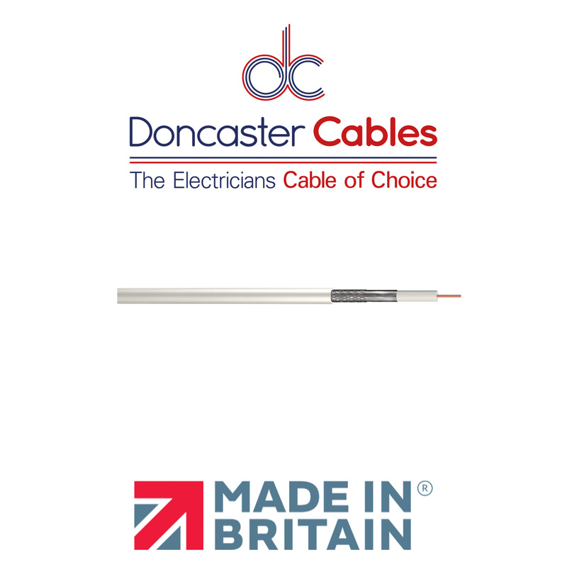 Doncaster Cables Coaxial Satellite Cable (CT100) White 25m Drum