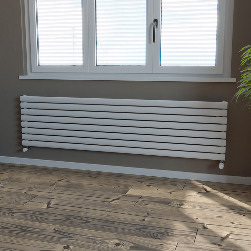 Ximax Bristol Single Horizontal Designer Radiator 468 x 1800mm 3133Btu White