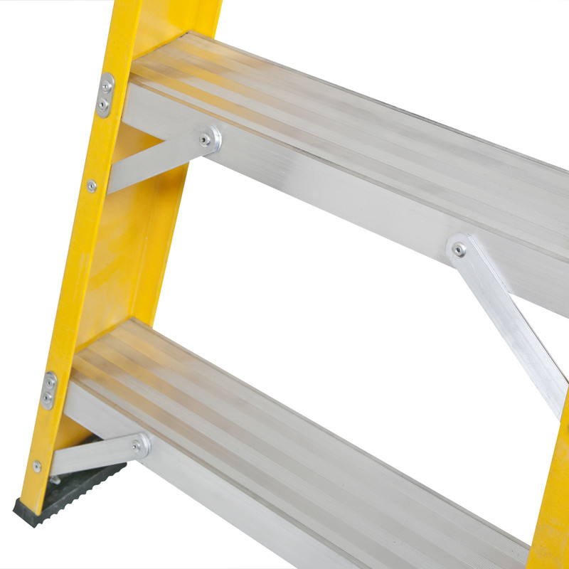 Lyte Heavy Duty Fibreglass Swingback Step Ladder 4 Tread, Closed Length 0.85m