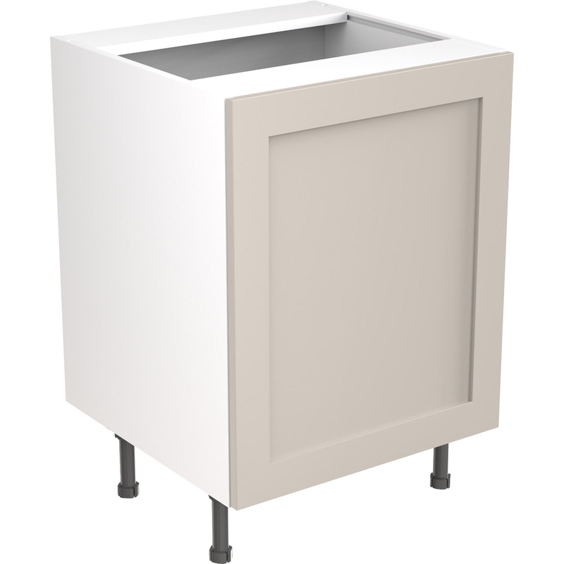 Kitchen Kit Ready Made Shaker Kitchen Cabinet Base Sink Unit Ultra Matt Light Grey 600mm