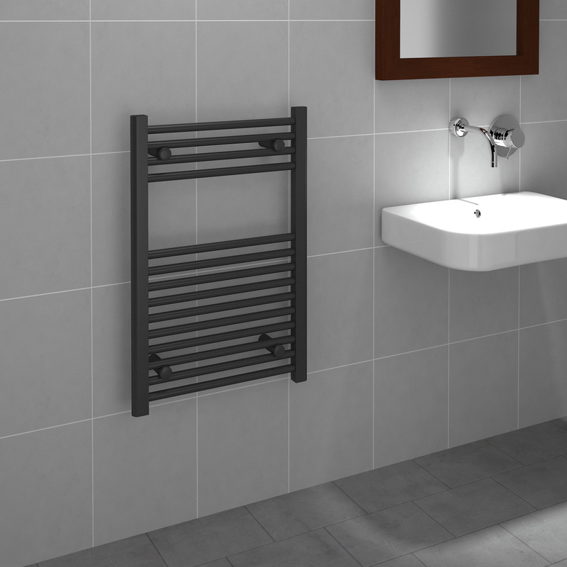Kudox Flat Black Towel Radiator 750mm x 500mm Black