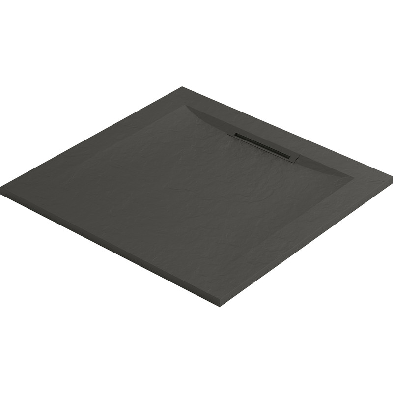 Mira Flight Level Square Slate Effect Shower Tray 900 x 900mm