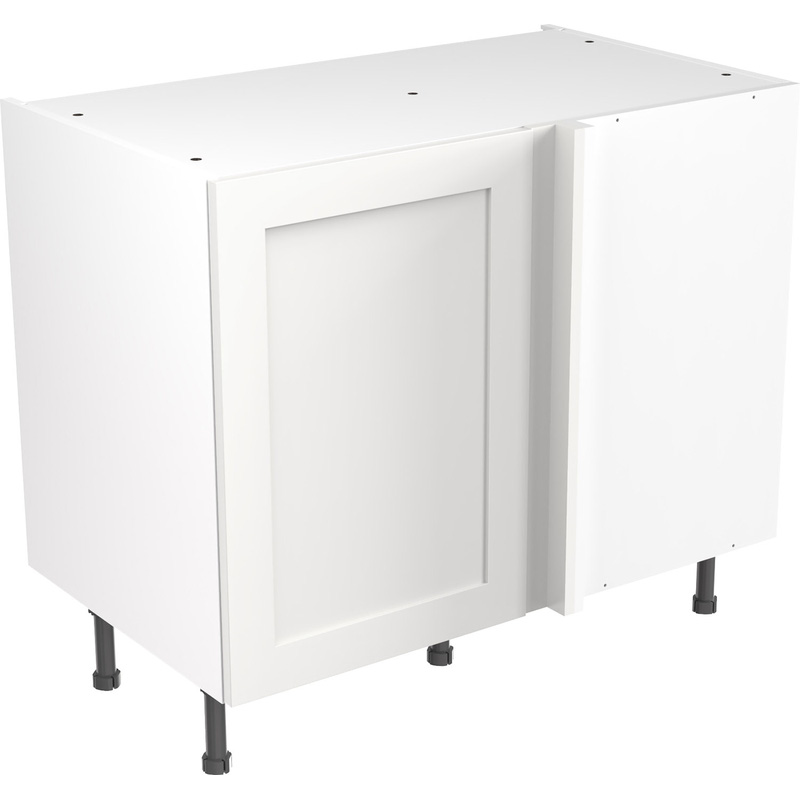 Kitchen Kit Flatpack Shaker Kitchen Cabinet Base Blind Corner Unit Ultra Matt White 1000mm