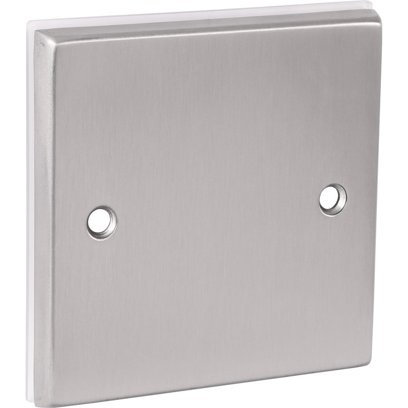 Satin Chrome Blank Plate 1 Gang
