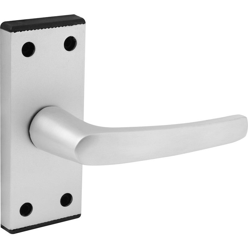 Aluminium Black End Cap Door Handles Short Latch Satin